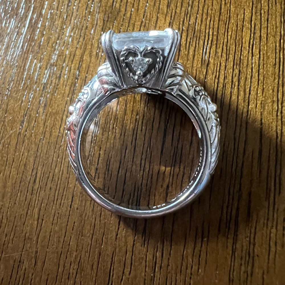 Judith Ripka Asscher Cut Diamonique CZ Ring Size 6 - Picture 6 of 12